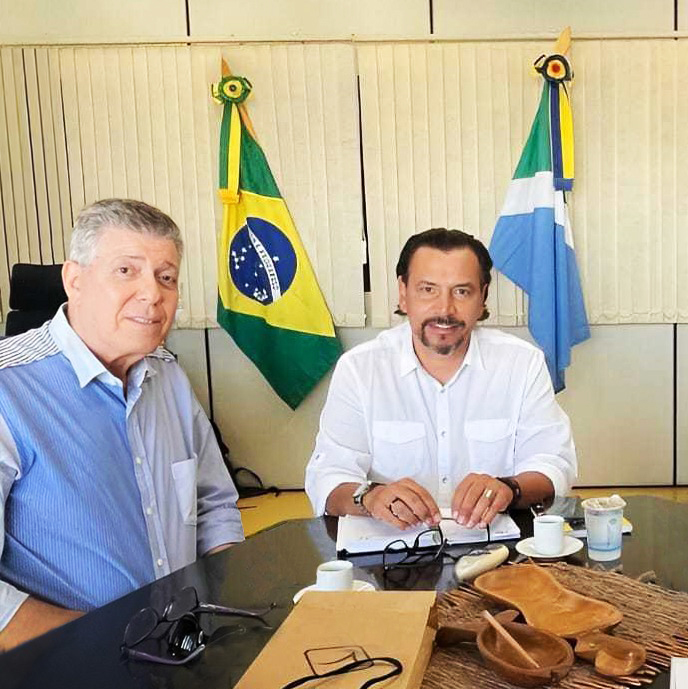 Presidente da ASL, Henrique de Medeiros, e secretário estadual Marcelo Miranda - Setescc